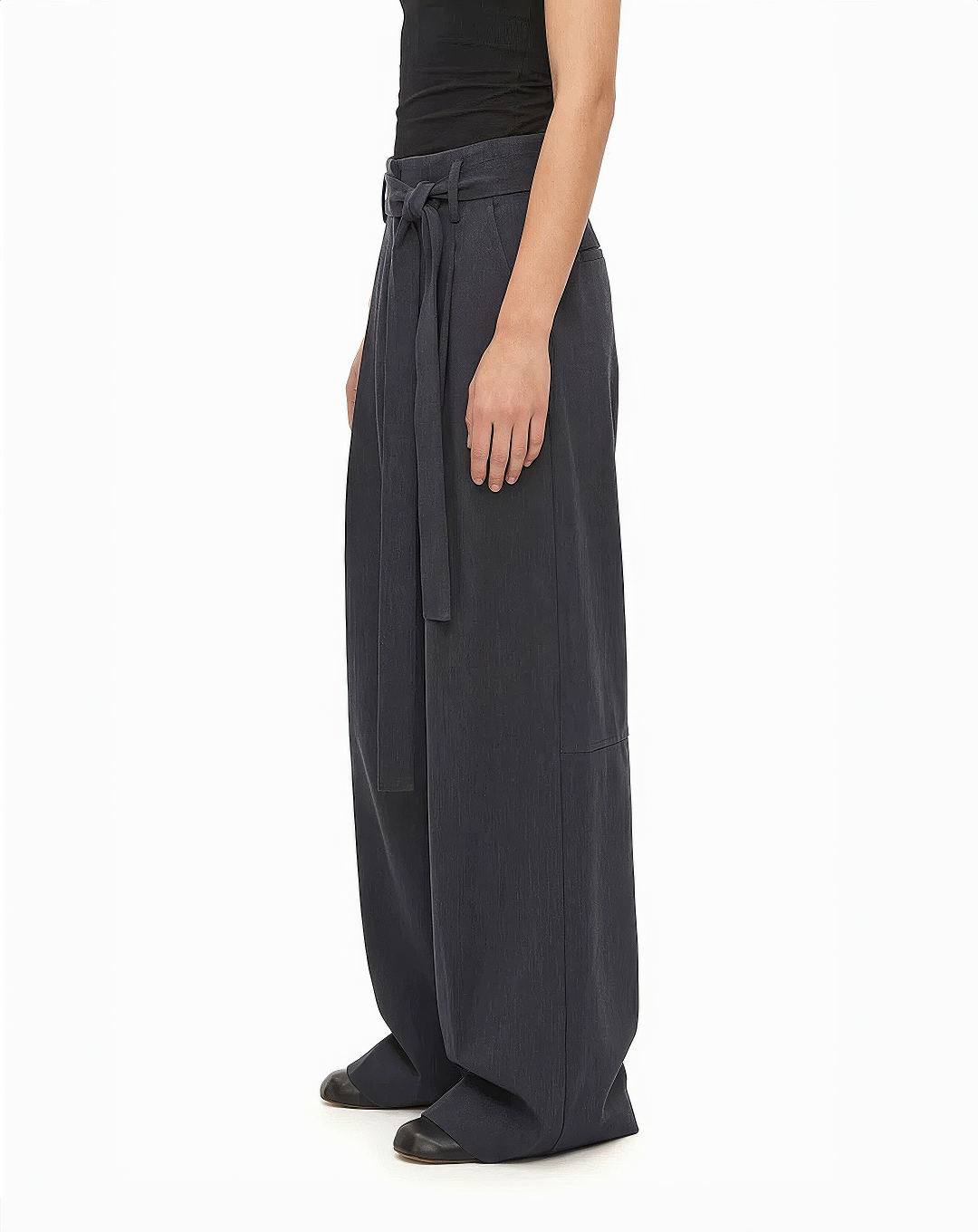 ♂♀Tie Belt Wide Trousers