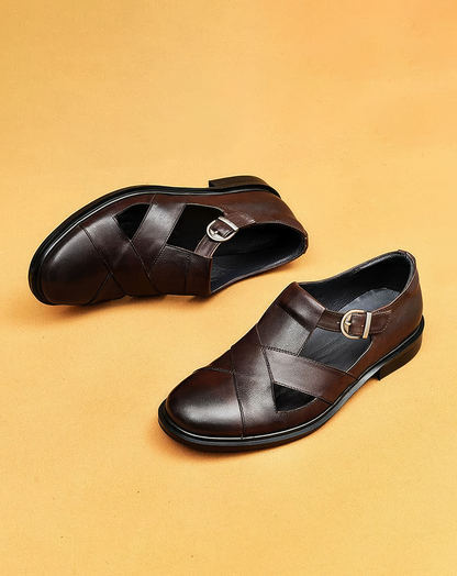 ♂本革／Cutout Vamp Leather Sandals