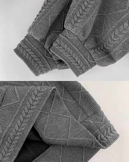 ♀Layered Collar Knit Sweat
