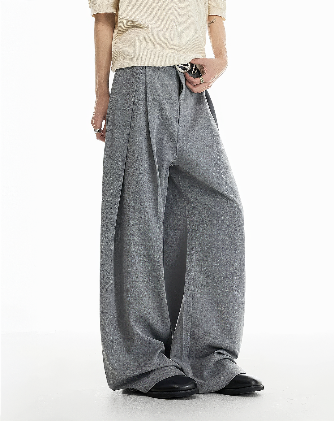 ♂♀Deep Pleated Wide Slacks