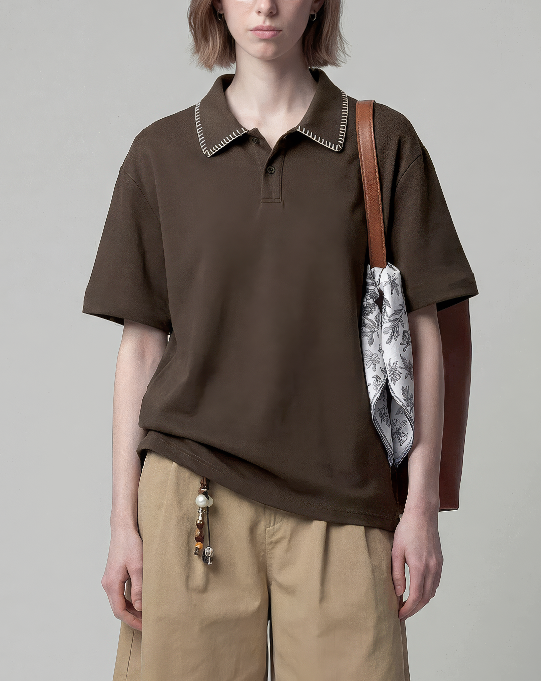 ♂♀Contrast Stitch Polo Shirt