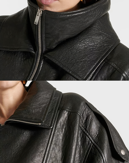 ♀本革／Belted Riders Leather Jacket