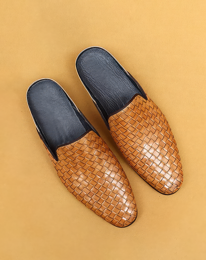 ♂本革／Woven Leather Mule Shoes