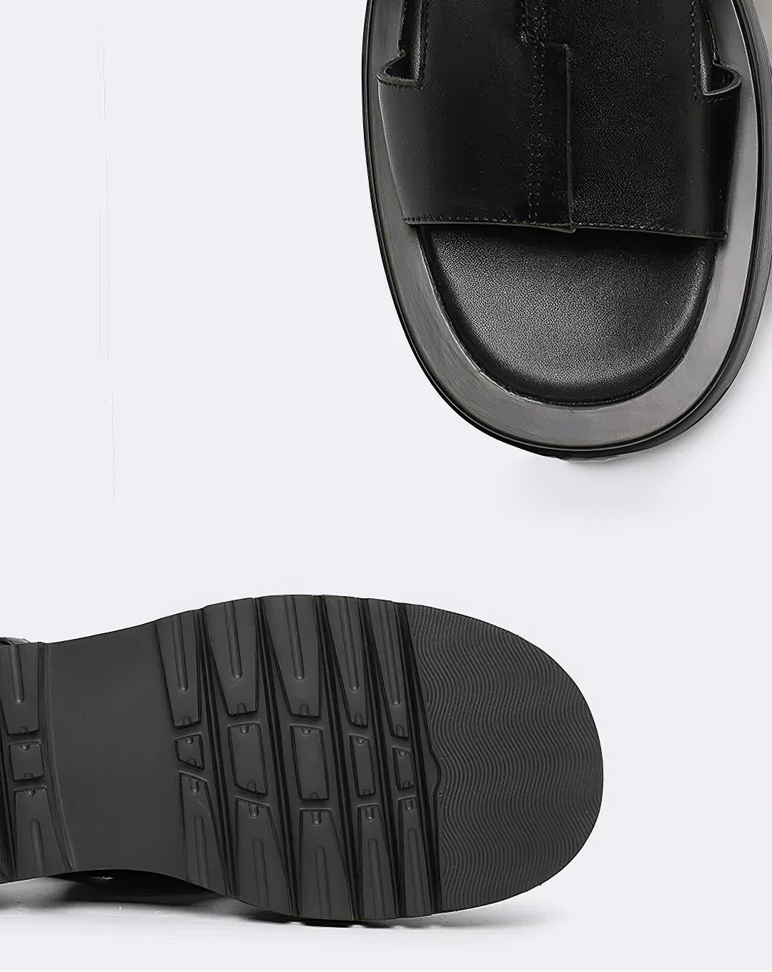 ♂♀本革／Back Strap Platform Sandals