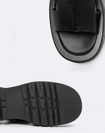 ♂♀本革／Back Strap Platform Sandals