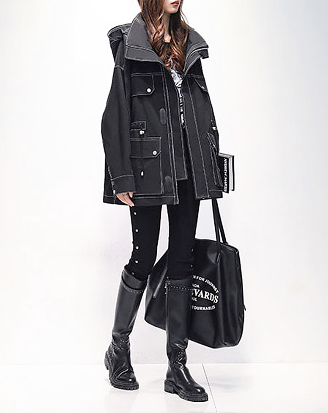 ♀Drawstring Hooded Jacket