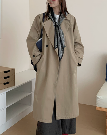 ♀Scarf Accent Trench Coat