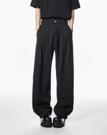 ♂Straight Tucked Pants