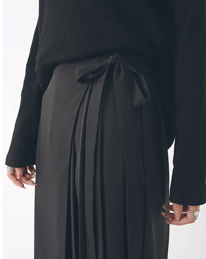 ♀Side Pleat Wide Pants