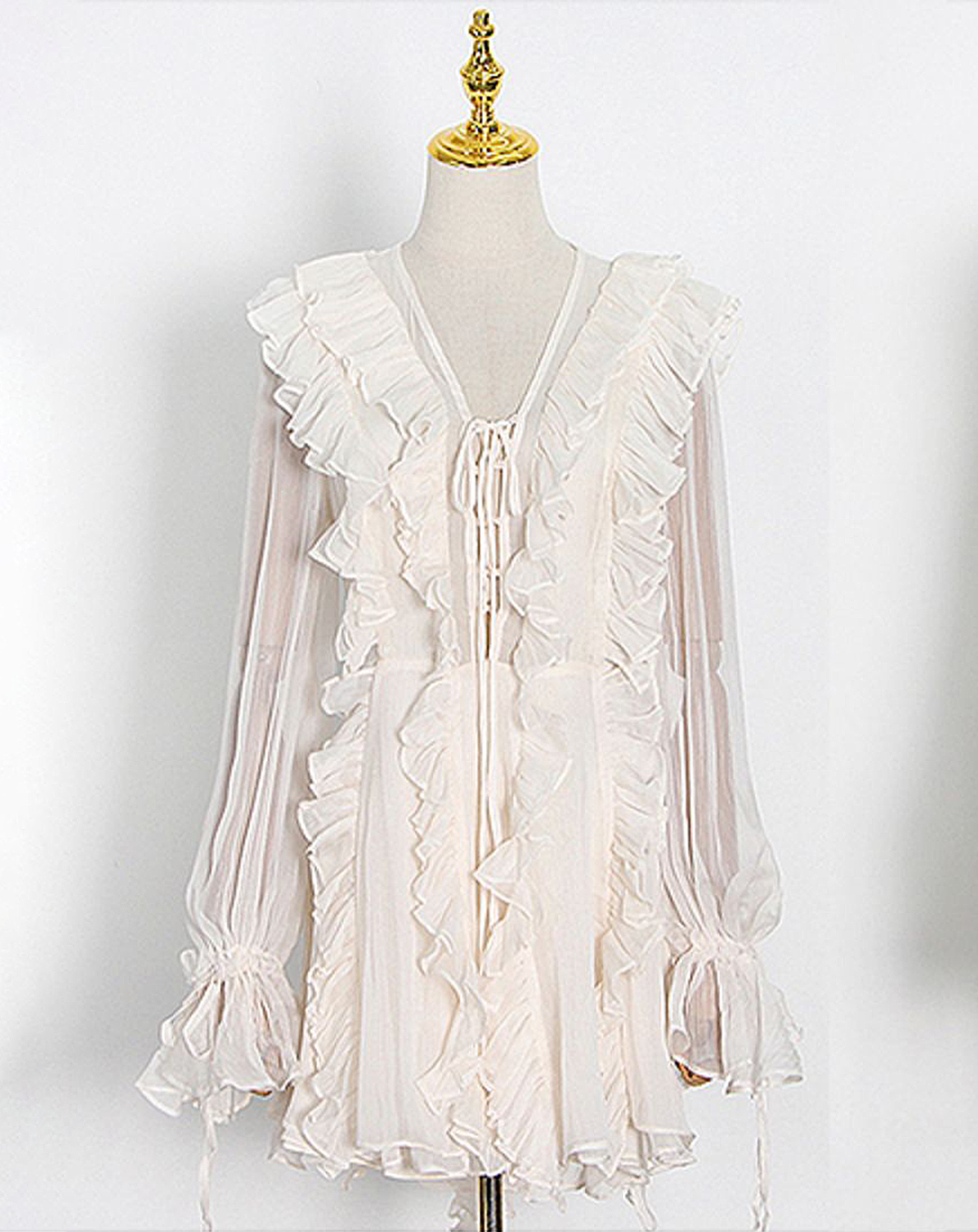 ♀Frill Chiffon Dress