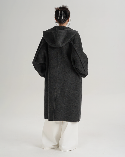♀Oversize Hooded Long Coat