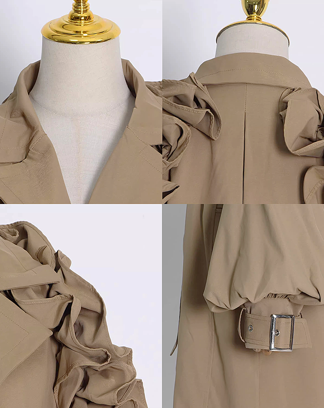 ♀Frill Sleeve Trench Coat