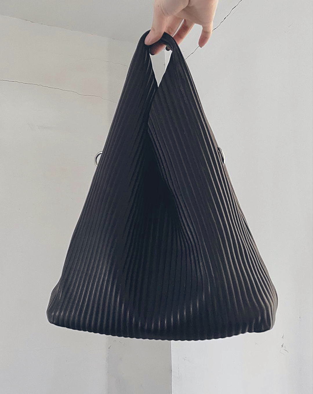 2Way Leather Pleated Bag