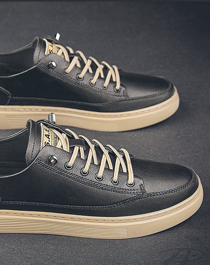 ♂♀Simple Stitch Leather Sneakers