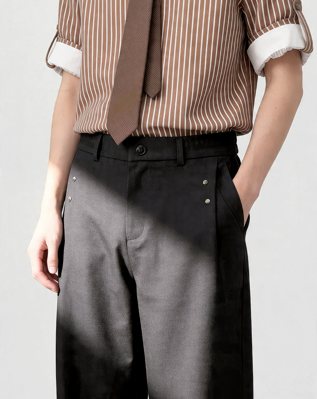♂Rivet Detail Straight Pants