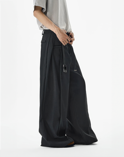 ♂♀Buckle Strap Wide Slacks