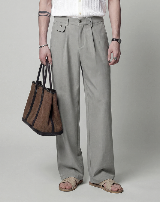 ♂♀Front Tuck Straight Slacks