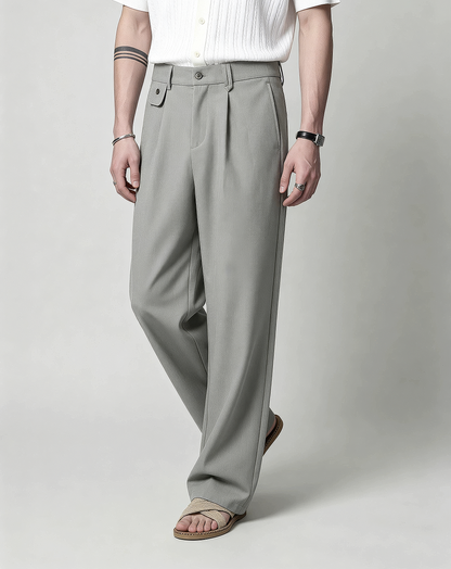 ♂♀Front Tuck Straight Slacks