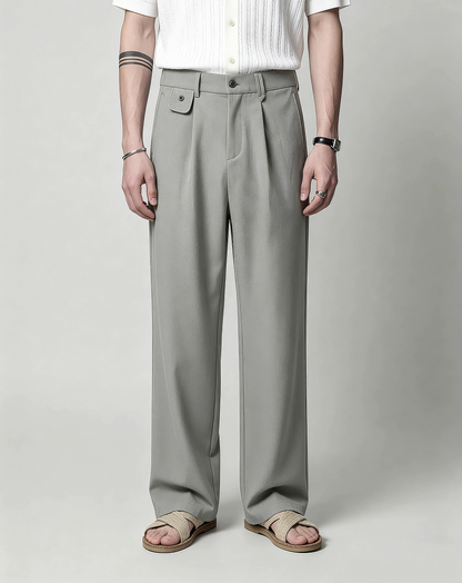 ♂♀Front Tuck Straight Slacks