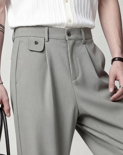 ♂♀Front Tuck Straight Slacks