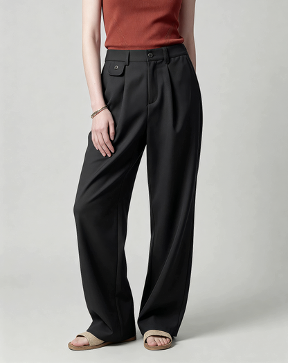 ♂♀Front Tuck Straight Slacks