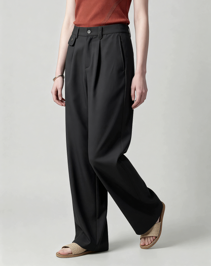 ♂♀Front Tuck Straight Slacks