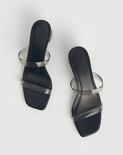 ♀Clear Strap and Heel Sandals