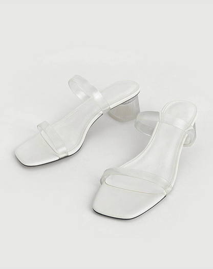 ♀Clear Strap and Heel Sandals