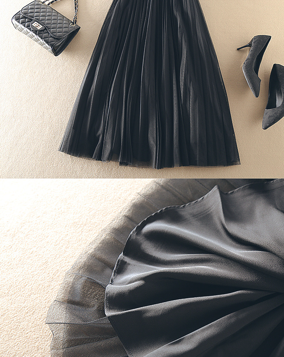 ♀Sleeveless Pleated Long Dress