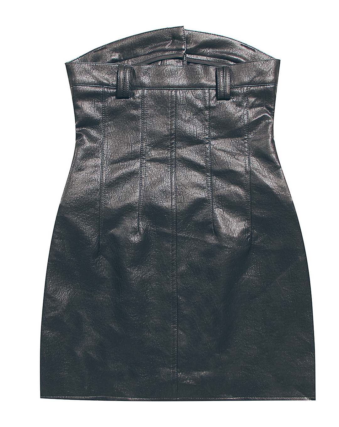 ♀Leather Tube Top Dress & Short Jacket