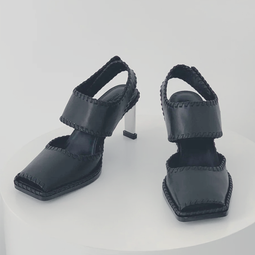 ♀Stitch Design Square Toe Sandals