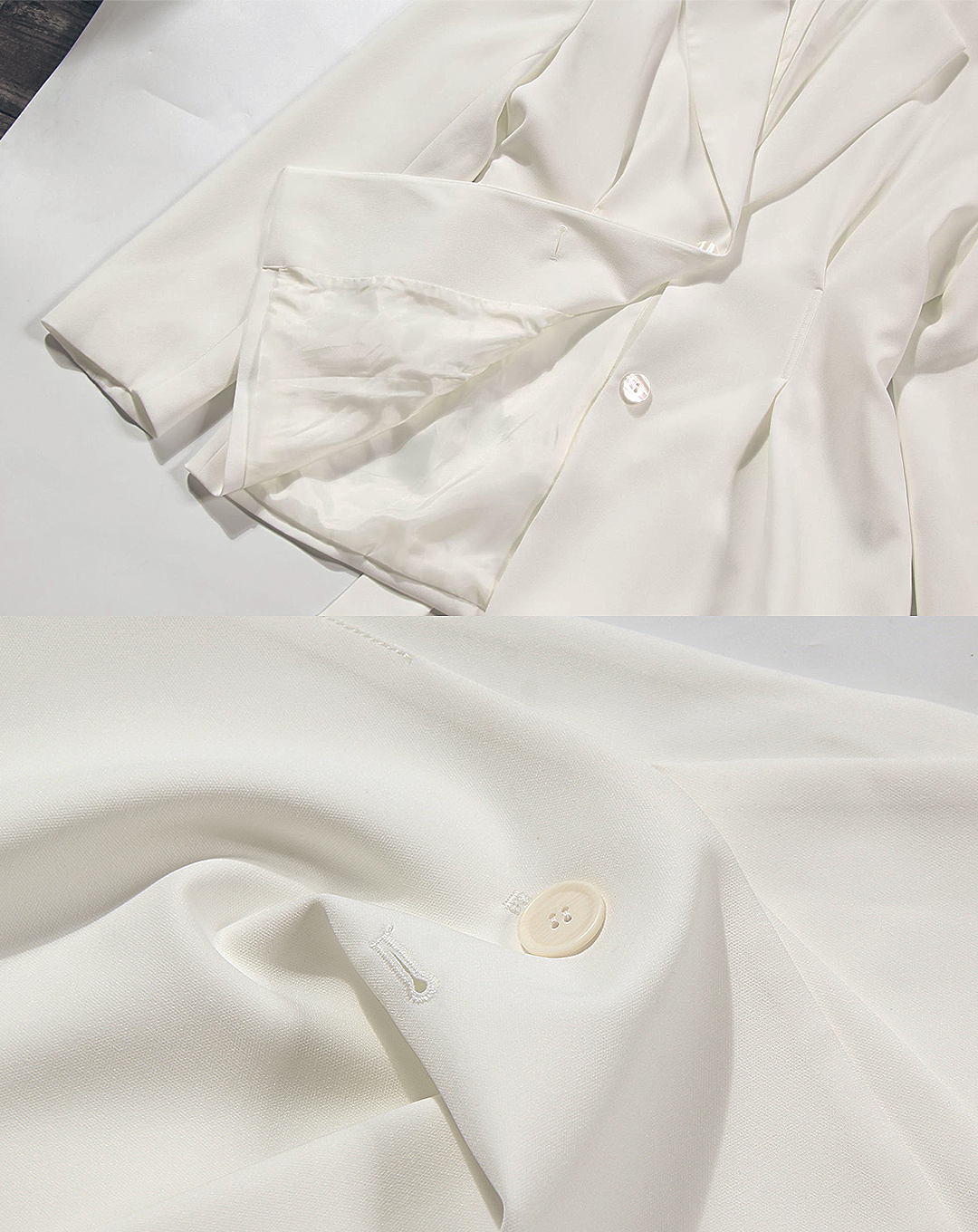 ♀Sash Belt White Jacket