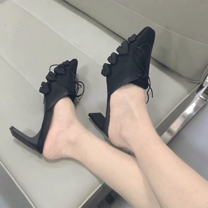 ♀Mesh High Heel Sneaker Sandals