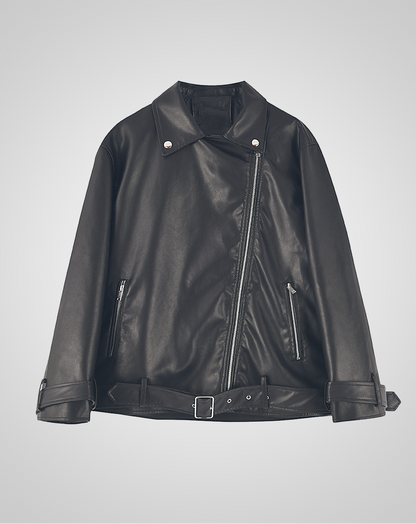 ♀Zip Leather Riders Jacket