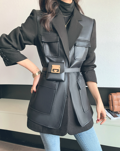 ♀Switching Design Fleece Jacket