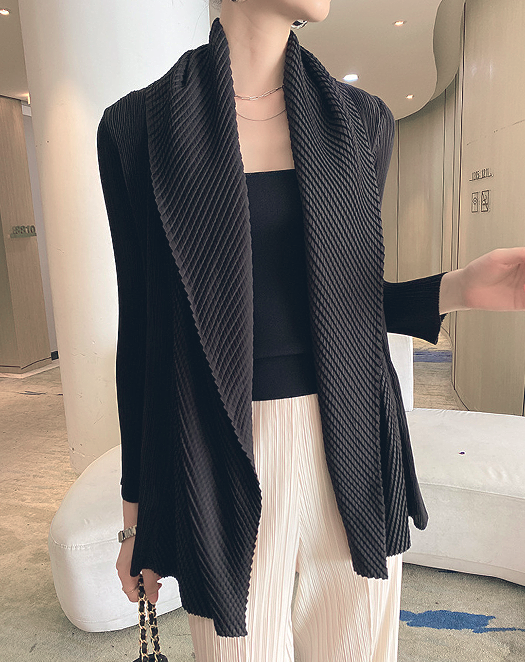 ♀Loose Hem Pleated Jacket