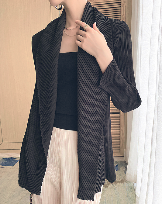 ♀Loose Hem Pleated Jacket