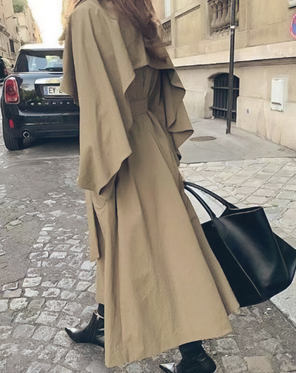 ♀Cape Style Long Trench Coat