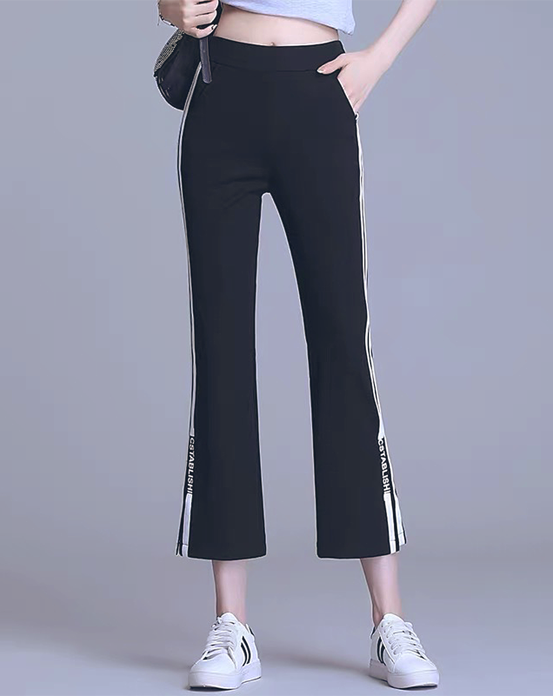 ♀Line Design Cropped Pants