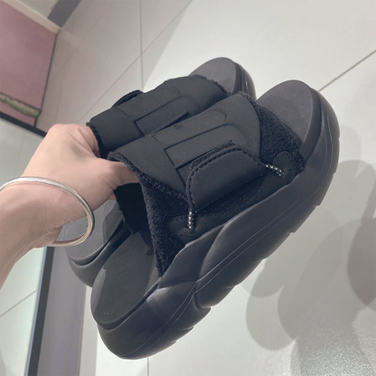 ♀Elastic Platform Velcro Sandal