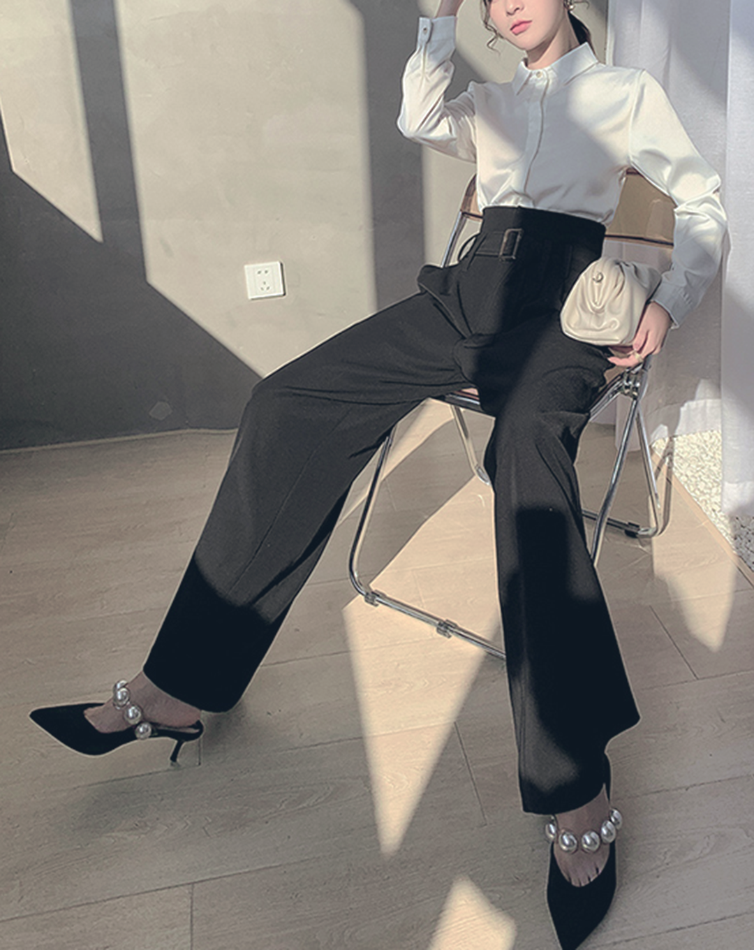 ♀High Waist Loose Wide Tuck Pants