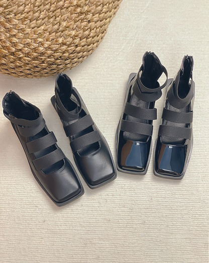 ♀Ankle Strap Square Toe Shoes