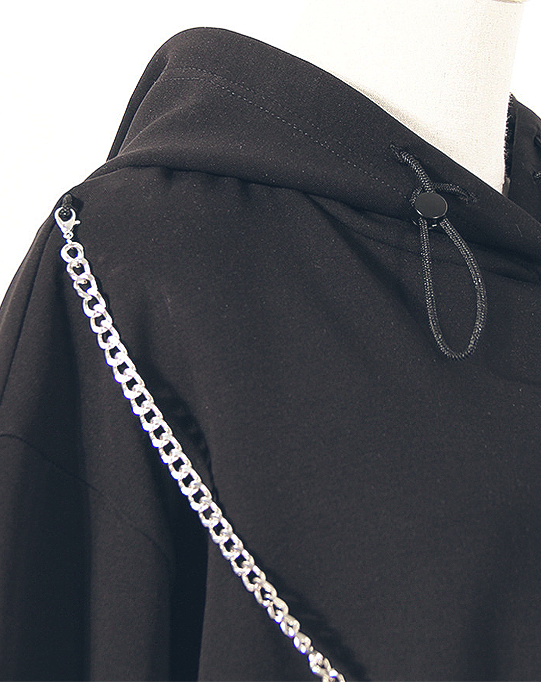 ♀Chain and Clasp Pocket Hoodie