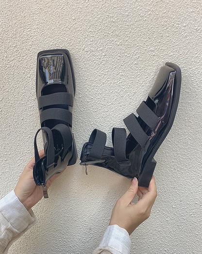 ♀Ankle Strap Square Toe Shoes