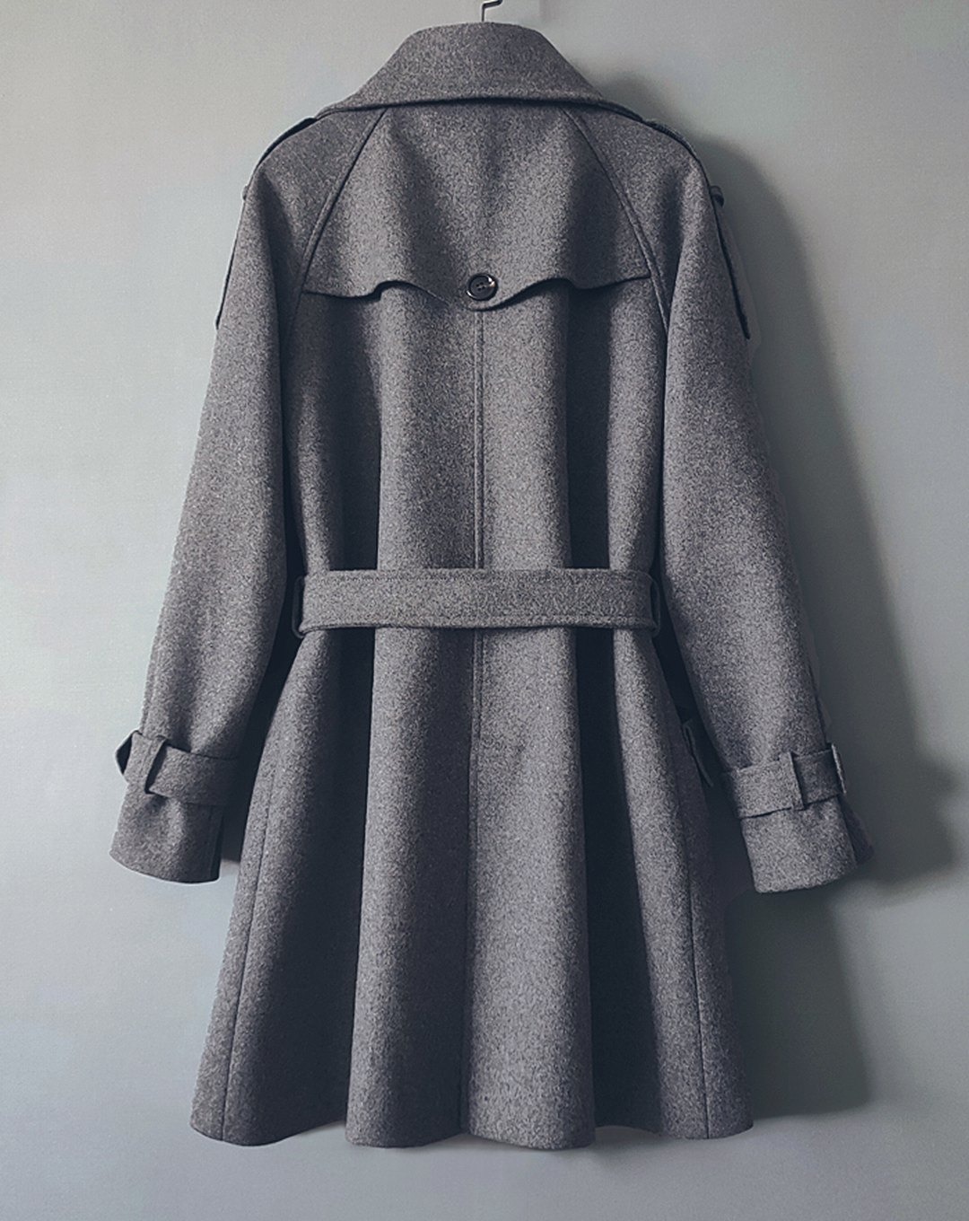 ♀Middle Wool Trench Coat