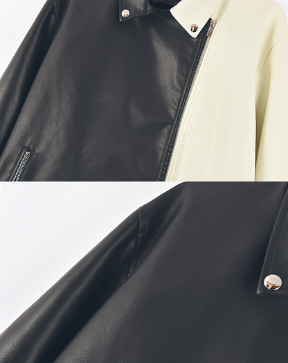 ♀Zip Leather Riders Jacket