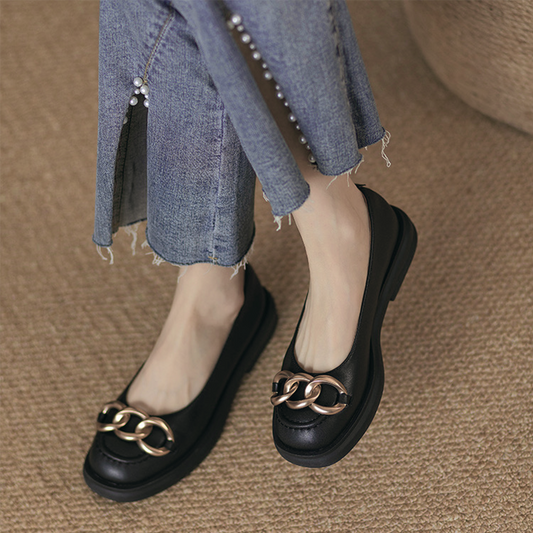 ♀本革／Big Chain Point Loafer