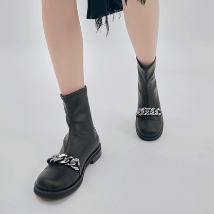 ♀本革／Chain Design Boots