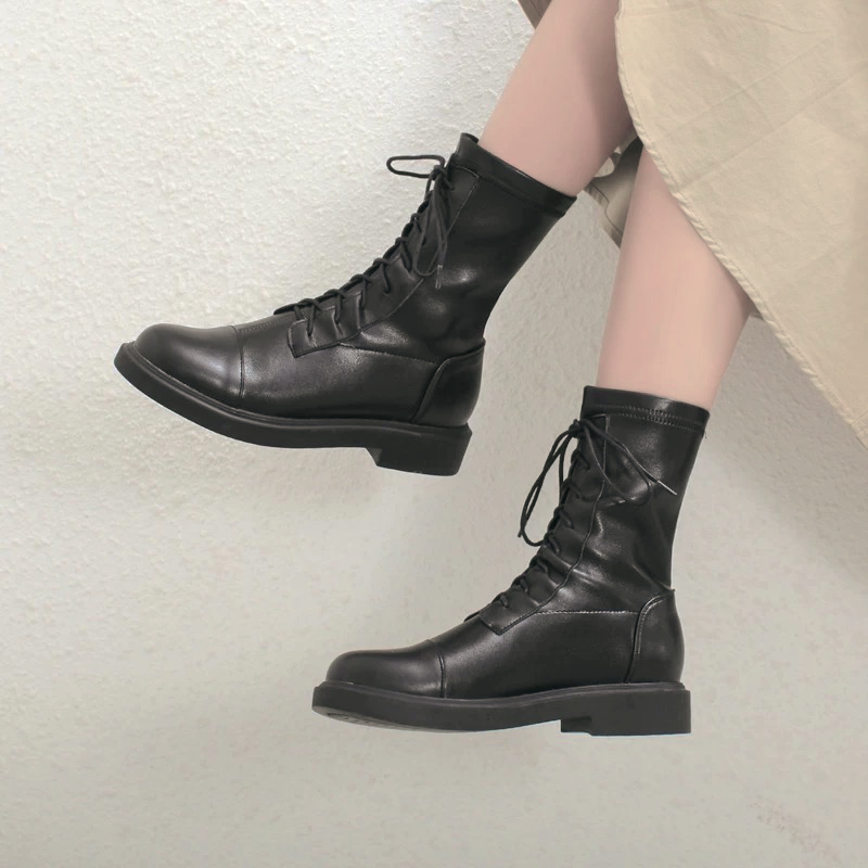 ♀Low Heels Round Toe Boots