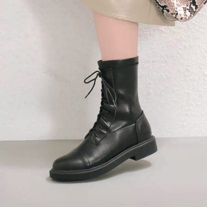 ♀Low Heels Round Toe Boots